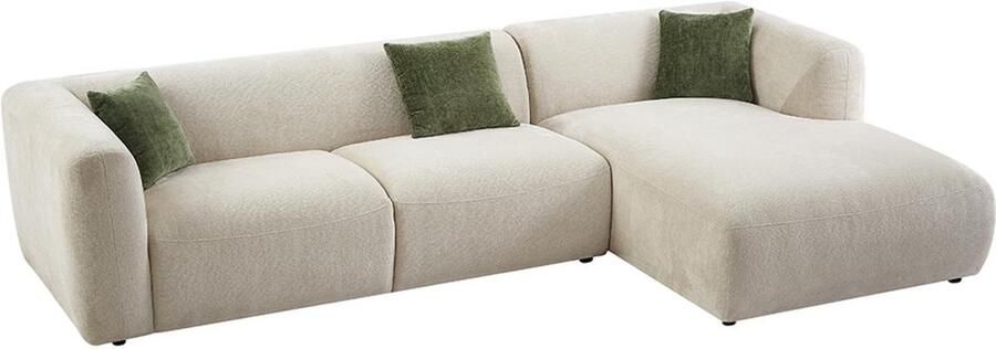 Vente-unique Hoekbank met hoek rechts van beige stof TANCAVO L 307 cm x H 72 cm x D 178 cm - Foto 2