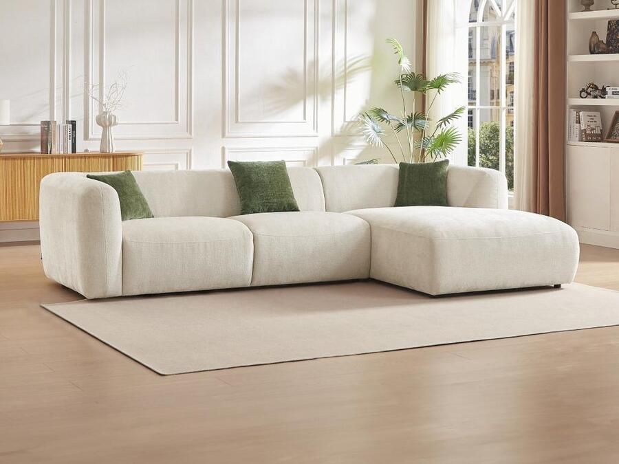 Vente-unique Hoekbank met hoek rechts van beige stof TANCAVO L 307 cm x H 72 cm x D 178 cm - Foto 3