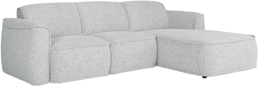 Vente-unique Hoekbank met hoek rechts van grijze gechineerde stof DIOMARO
