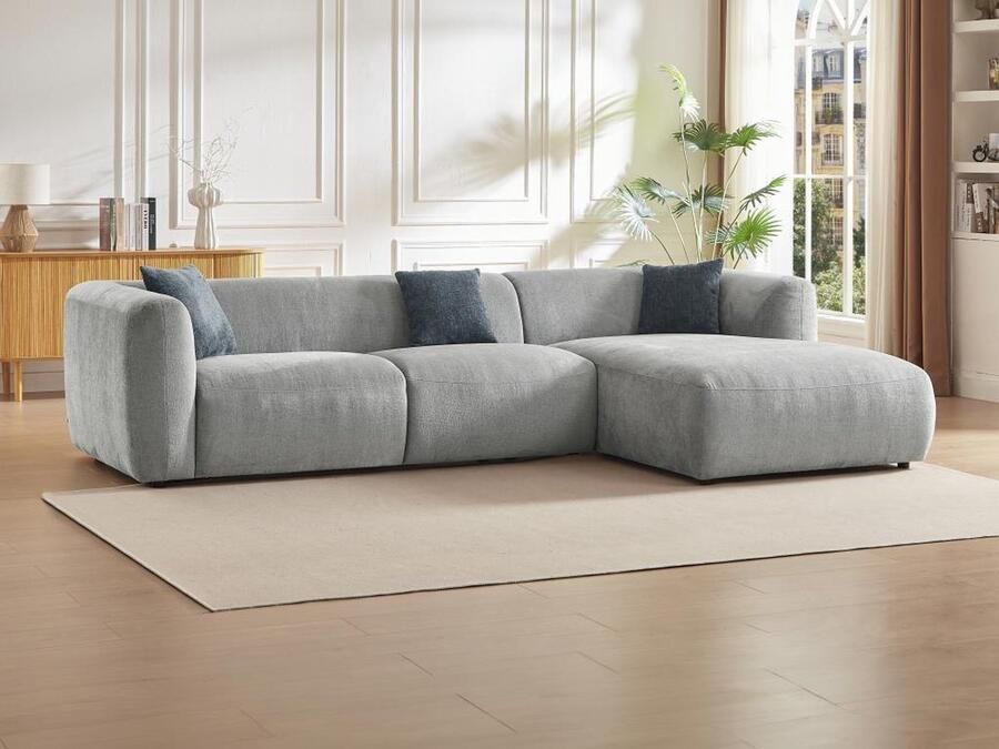 Vente-unique Hoekbank met hoek rechts van grijze stof TANCAVO L 307 cm x H 72 cm x D 178 cm - Foto 2