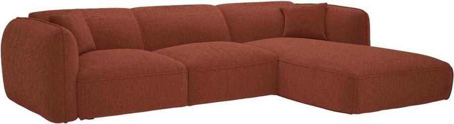 Vente-unique Hoekbank met hoek rechts van terracottakleurige stof CAMILIO van Maison Céphy L 272 cm x H 74 cm x D 165 cm - Foto 2
