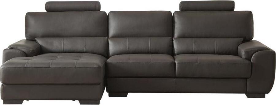 Vente-unique Hoekbank van leer METROPOLITAN II bruin hoek links L 275 cm x H 94 cm x D 152 cm - Foto 4