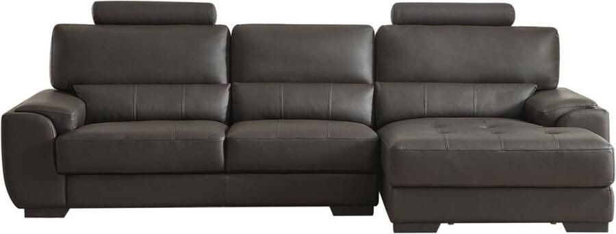 Vente-unique Hoekbank van leer METROPOLITAN II bruin hoek rechts L 275 cm x H 94 cm x D 152 cm - Foto 5