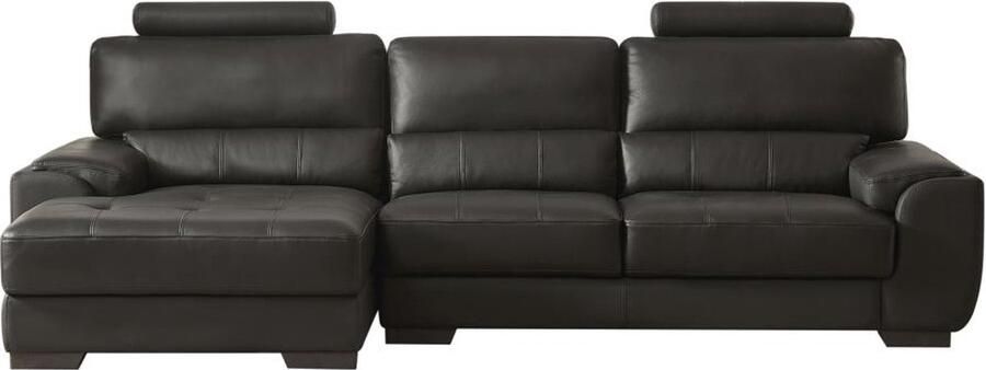 Vente-unique Hoekbank van leer METROPOLITAN II zwart hoek links L 275 cm x H 94 cm x D 152 cm - Foto 3