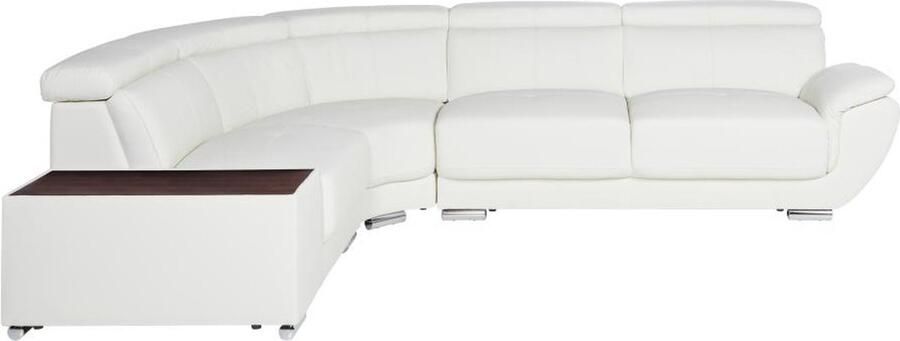 Vente-unique Hoekbank van leer NAHIA Wit Hoek links L 306 cm x H 78 cm x D 240 cm - Foto 2