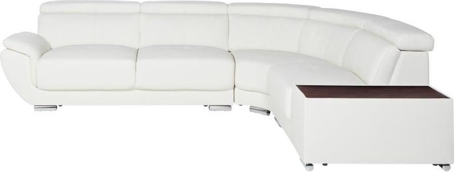 Vente-unique Hoekbank van leer NAHIA Wit Hoek rechts L 306 cm x H 78 cm x D 240 cm - Foto 5