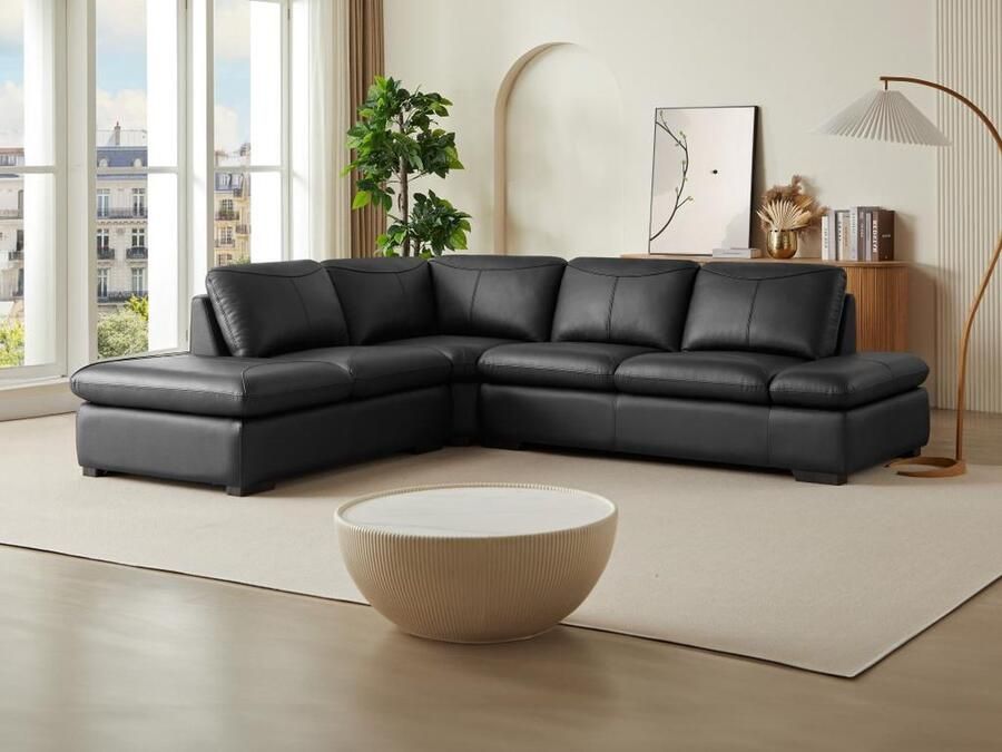 Vente-unique Hoekbank van leer ONYX II zwart hoek links L 268 cm x H 79 cm x D 231 cm - Foto 3