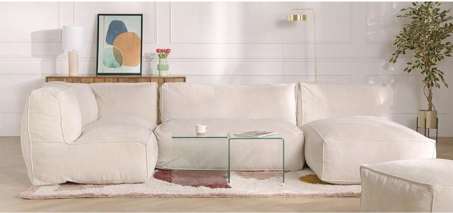 Vente-unique Fauteuil van groen ribfluweel NOUMARA L 70 cm x H 80 cm x D 95 cm - Foto 3