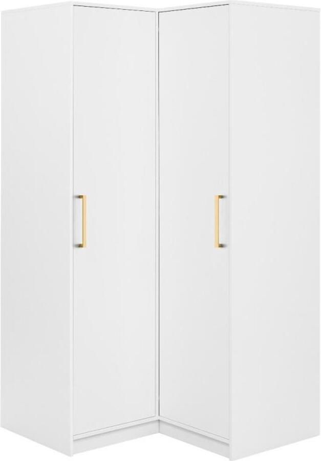Vente-unique Hoekkast met 2 deuren L115 cm Wit LIZANDRO L 115.2 cm x H 200 cm x D 106.5 cm