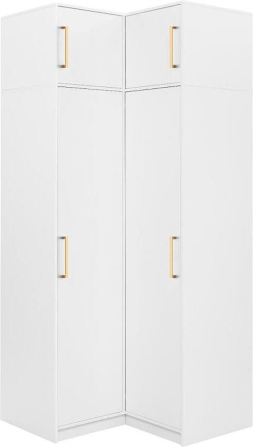 Vente-unique Hoekkast met 2 deuren L115 cm Wit + verhoging LIZANDRO