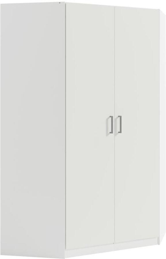 Vente-unique Hoekkast met 2 deuren L117 cm Wit BELOMY L 117.5 cm x H 197.5 cm x D 117.5 cm