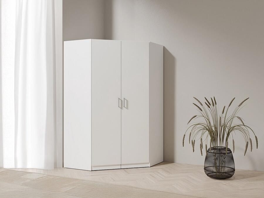 Vente-unique Hoekkast met 2 deuren L117 cm Wit BELOMY L 117.5 cm x H 197.5 cm x D 117.5 cm - Foto 2