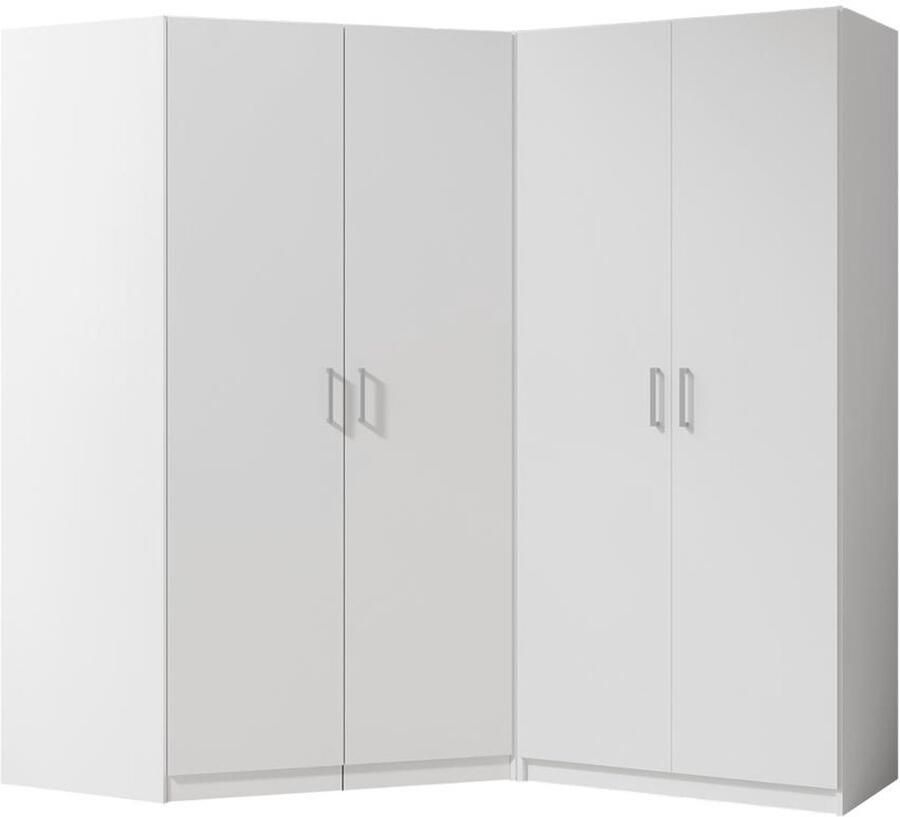 Vente-unique Hoekkast met 4 deuren L209 cm Wit BELOMY L 208.5 cm x H 197.5 cm x D 117.5 cm