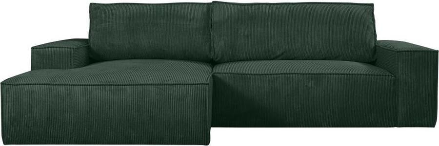 Vente-unique Hoekslaapbank AMELIA van PASCAL MORABITO Ribfluweel Spargroen Hoek links L 267 cm x H 85 cm x D 167 cm - Foto 5