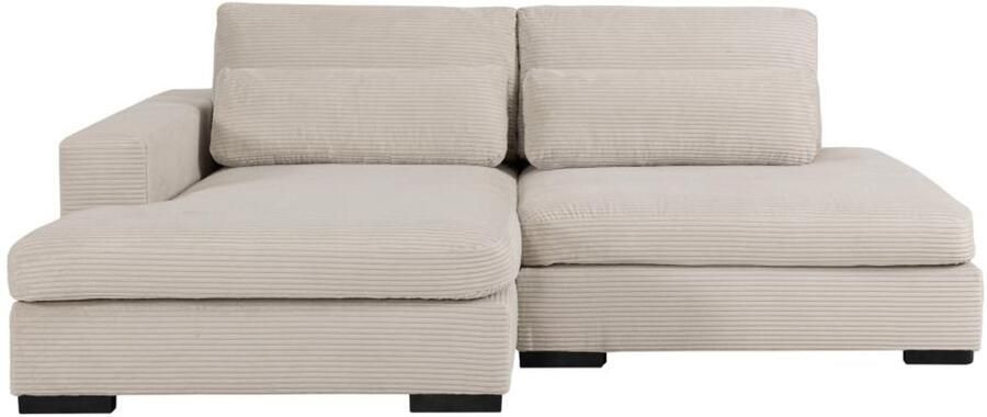 Vente-unique Hoekslaapbank met hoek links van beige ribfluweel SELIORA - Foto 2