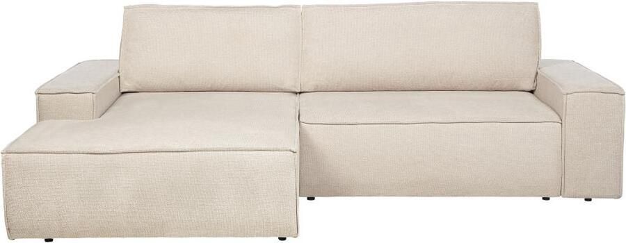 Vente-unique Hoekslaapbank met hoek links van beige stof met textuur AMELIA L 267 cm x H 85 cm x D 167 cm - Foto 2