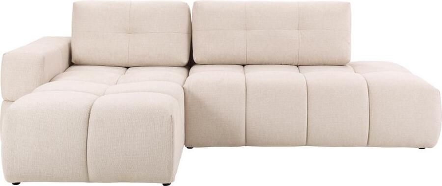 Hoekslaapbank met hoek links van beige stof TRIMALDI L 273 cm x H 93 cm x D 182 cm