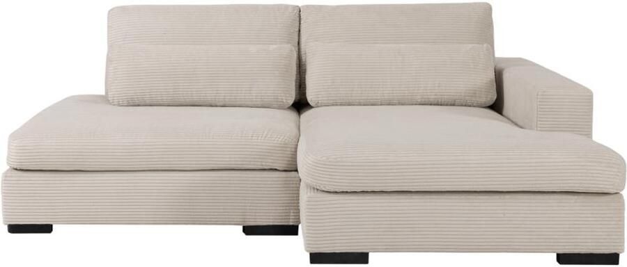 Vente-unique Hoekslaapbank met hoek rechts van beige ribfluweel SELIORA - Foto 2