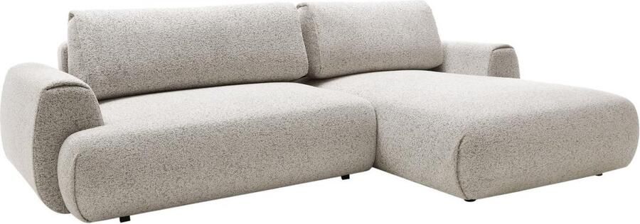 Vente-unique Hoekslaapbank met hoek rechts van grijze stof met textuur MONELIA L 270 cm x H 81 cm x D 167 cm - Foto 2