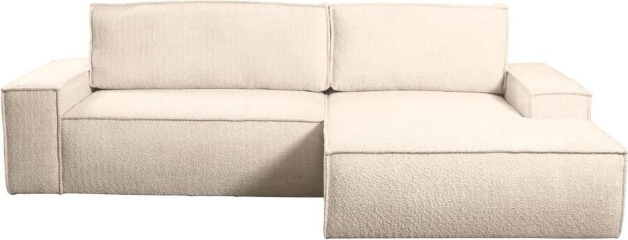 Vente-unique Hoekslaapbank van teddy stof Beige Hoek rechts AMELIA van PASCAL MORABITO L 267 cm x H 85 cm x D 167 cm - Foto 4