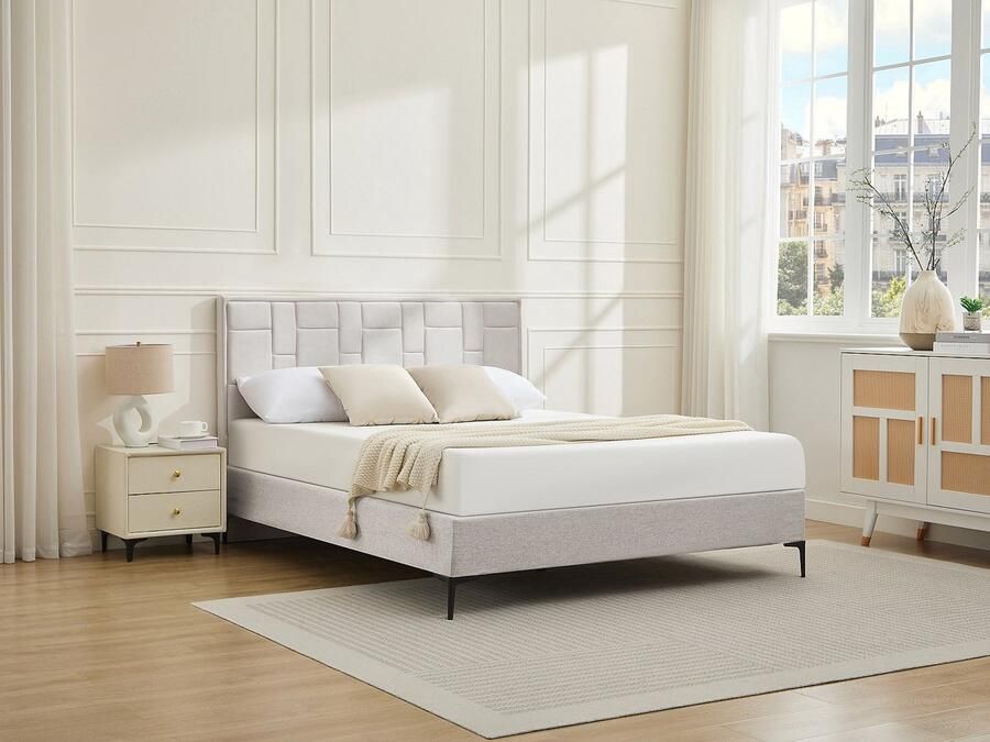 Vente-unique Hoofdbord 160 cm Fluweel Beige HERMINE L 160 cm x H 110 cm x D 8 cm - Foto 2