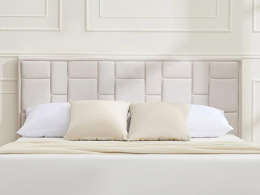 Vente-unique Hoofdbord 160 cm Fluweel Beige HERMINE L 160 cm x H 110 cm x D 8 cm - Foto 4