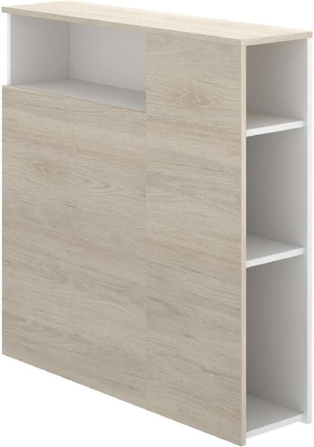 Vente-unique Hoofdbord 90 cm houtlook en wit LEANDRE L 97.2 cm x H 95.5 cm x D 23.4 cm