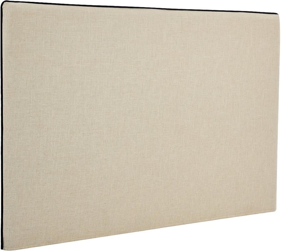 Vente-unique Hoofdbord met afneembare hoes 150 cm Katoen en linnen Beige en zwart CHESMA L 149 cm x H 110 cm x D 8 cm - Foto 2