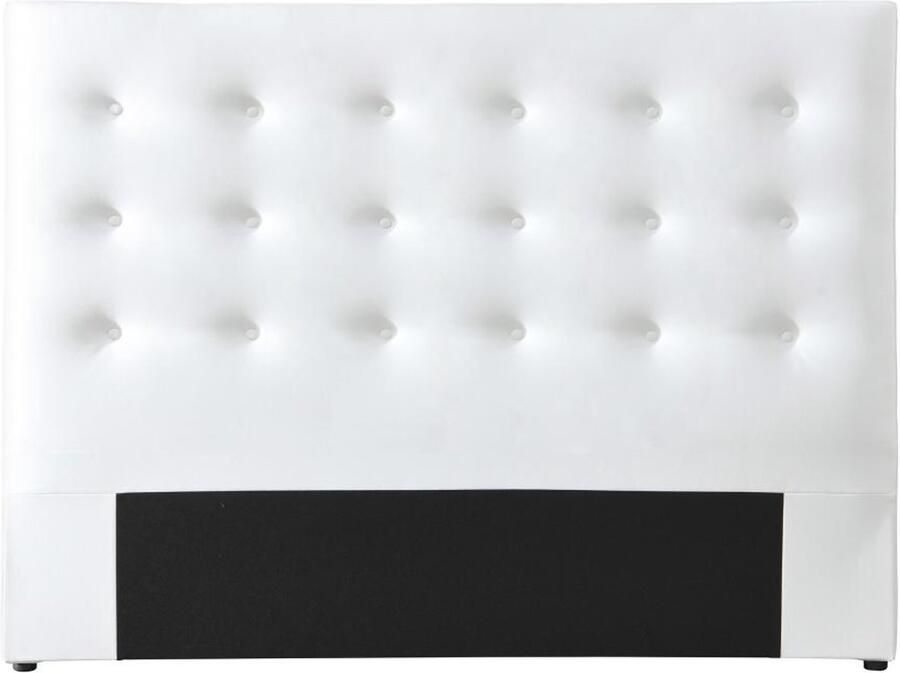 Vente-unique Hoofdbord met capitonnage 140 cm Kunstleer Wit FRANCESCO L 144 cm x H 125 cm x D 9.5 cm