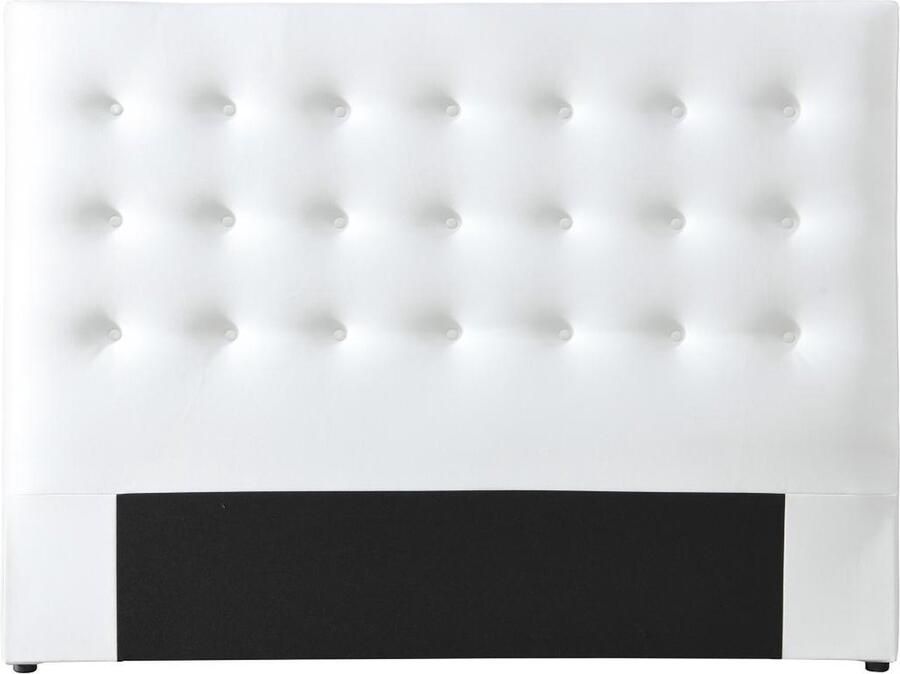 Vente-unique Hoofdbord met capitonnage 160 cm Kunstleer Wit FRANCESCO L 164.5 cm x H 125 cm x D 9.5 cm