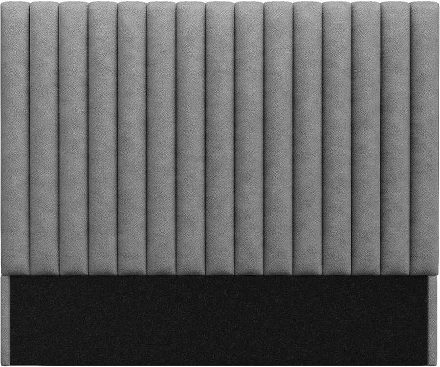 Vente-unique Hoofdeinde bed met verticale stiksels SARAH Grijs 160 cm L 170 cm x H 120 cm x D 10 cm
