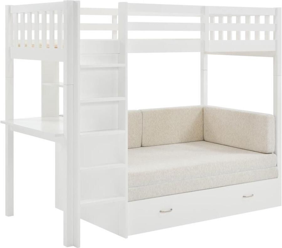 Vente-unique Hoogslaper hout wit 90 x 190 cm ORPELIA