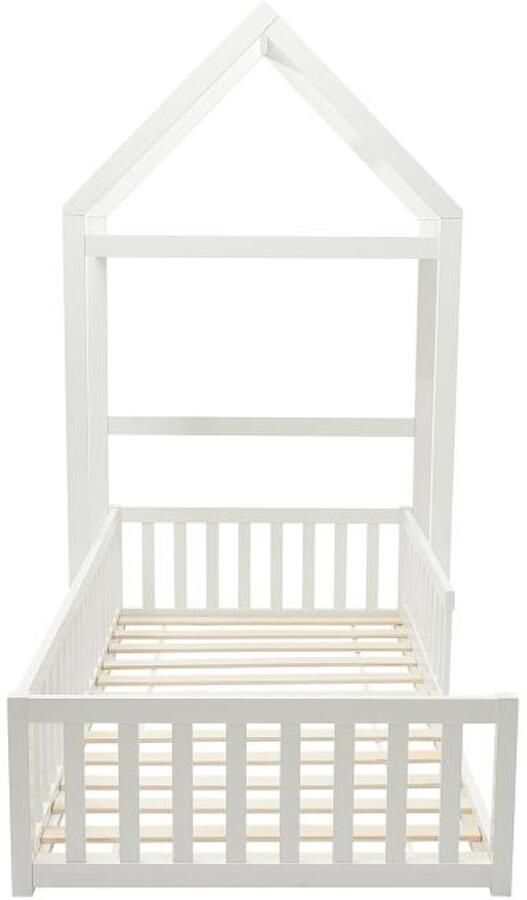 Vente-unique Hoogslaper 90 x 190 cm Grenen en mdf Wit VARLAINE L 196.2 cm x H 187 cm x D 96.5 cm - Foto 2