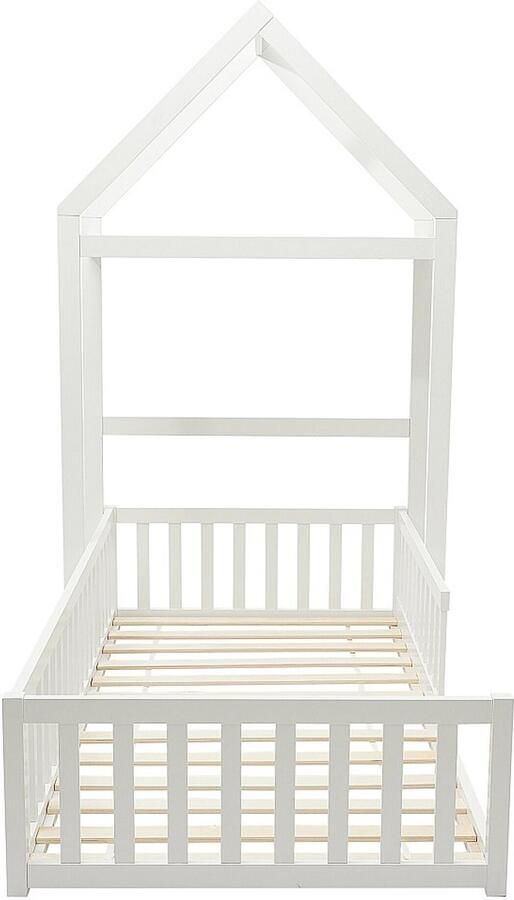 Vente-unique Hoogslaper 90 x 190 cm Grenen en mdf Wit + matras VARLAINE L 196.2 cm x H 187 cm x D 96.5 cm - Foto 5