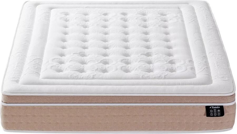 Vente-unique Hybride matras 180 x 200 cm met pocketveren met 7 zones en frisse gel met vormgeheugen dikte 30 cm NAZILI van YSMÉE L 200 cm x H 30 cm x D 180 cm