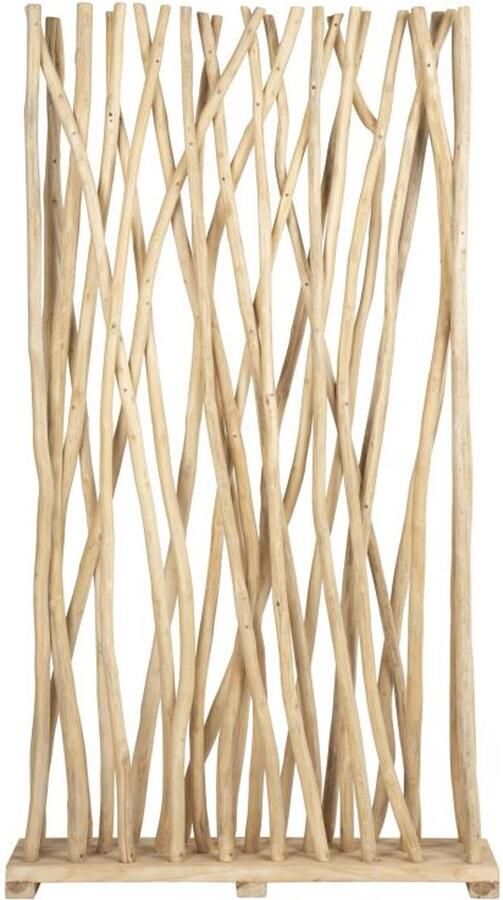Vente-unique Kamerscherm van teakhout B100 x D25 x H180 cm Naturel GAYANA L 100 cm x H 180 cm x D 25 cm