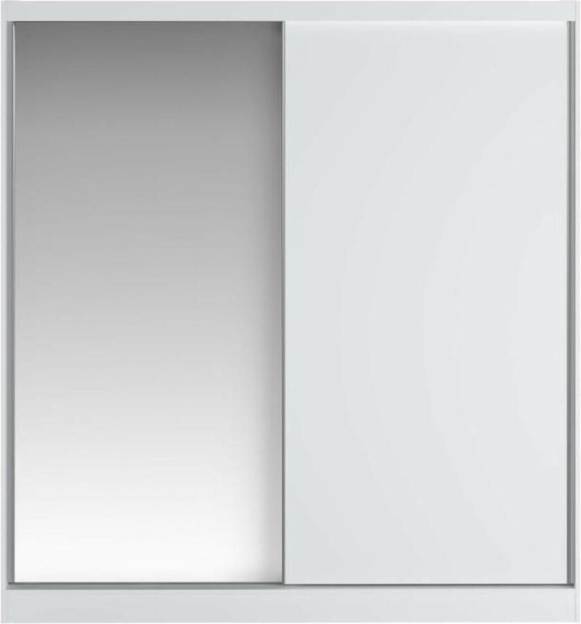 Vente-unique Kast met 2 schuifdeuren Met spiegel L200 cm Wit OCHIRA L 200.2 cm x H 215.6 cm x D 58.5 cm
