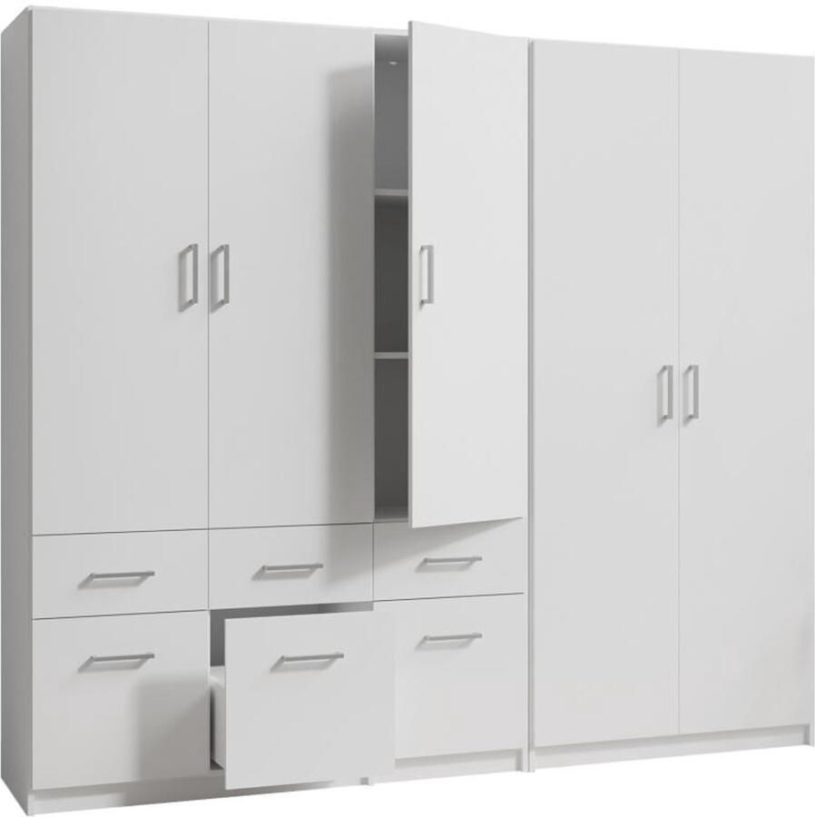 Vente-unique Kast met 5 deuren en 6 lades L228 cm Wit BELOMY L 228 cm x H 197.5 cm x D 53.5 cm - Foto 2