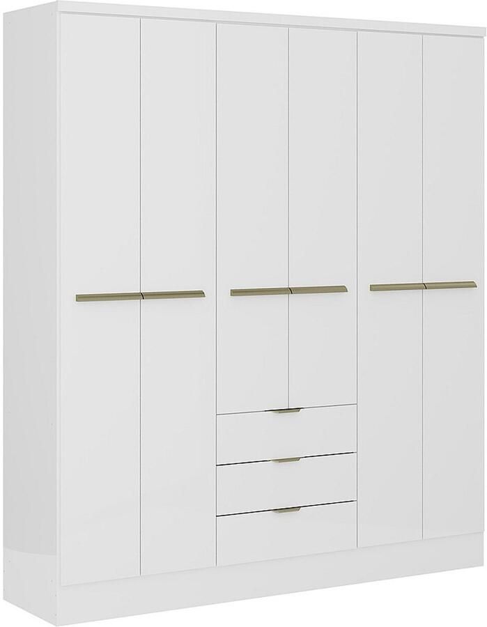 Vente-unique Kast met 6 deuren en 3 lades L180 cm Wit PEROLI L 180 cm x H 206 cm x D 46.5 cm - Foto 2