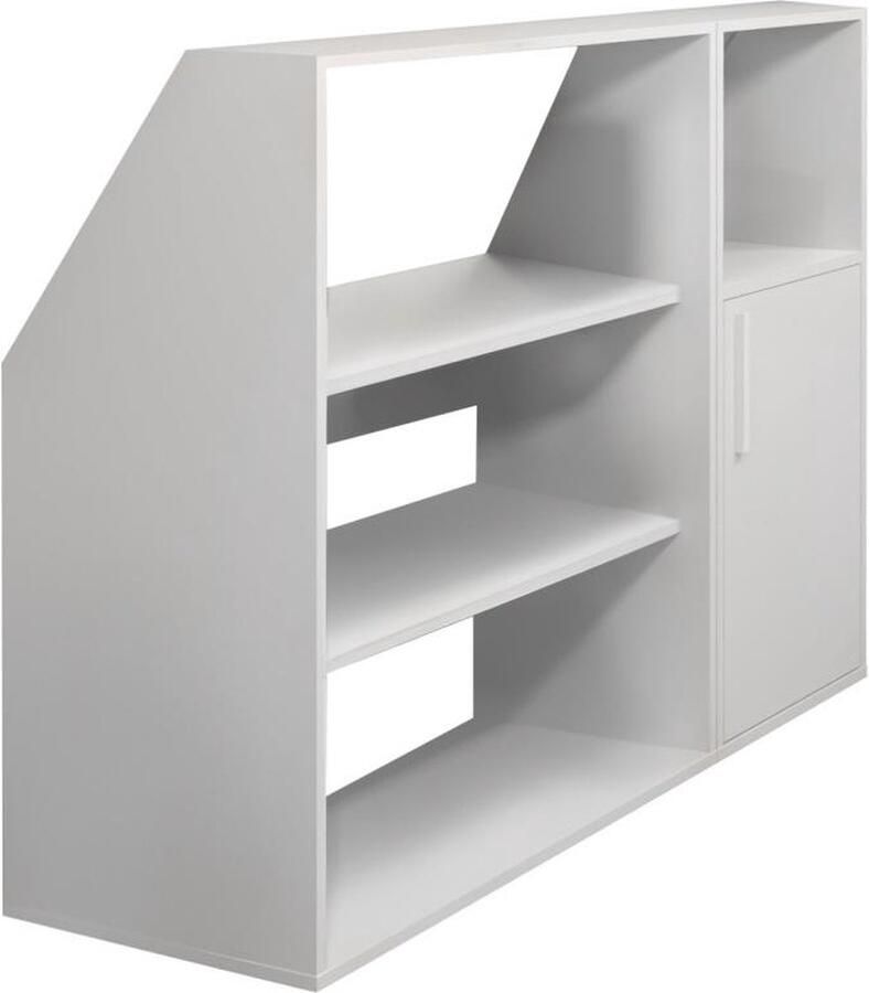 Vente-unique Kast onder schuin dak 1 deur 2 planken en 1 nis Wit ADEZIO L 139.4 cm x H 110 cm x D 50 cm - Foto 2