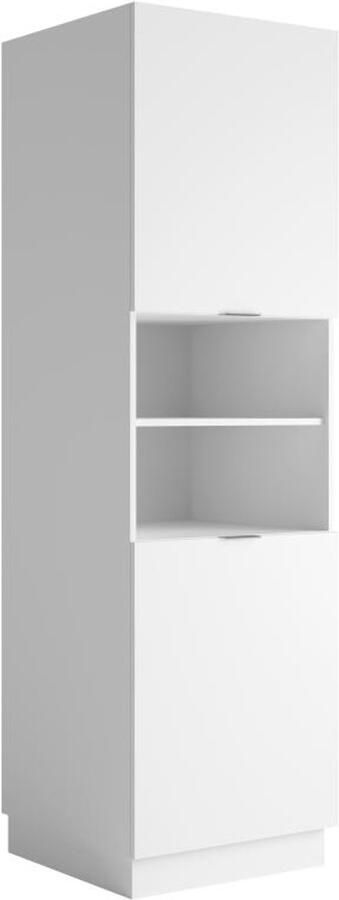 Vente-unique Keukenbuffet met 2 deuren en 2 nissen Wit CARMEO L 60 cm x H 204 cm x D 58 cm - Foto 2