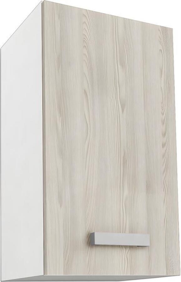 Vente-unique Keukenkast 1 hoog meubel Naturel en wit TRATTORIA L 30 cm x H 55 cm x D 33 cm