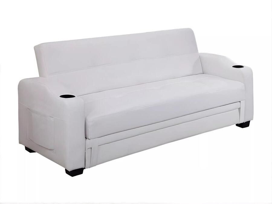 Vente-unique Klik-klak bedbank van kunstleer MIRELLA wit L 197 cm x H 83 cm x D 89 cm - Foto 3