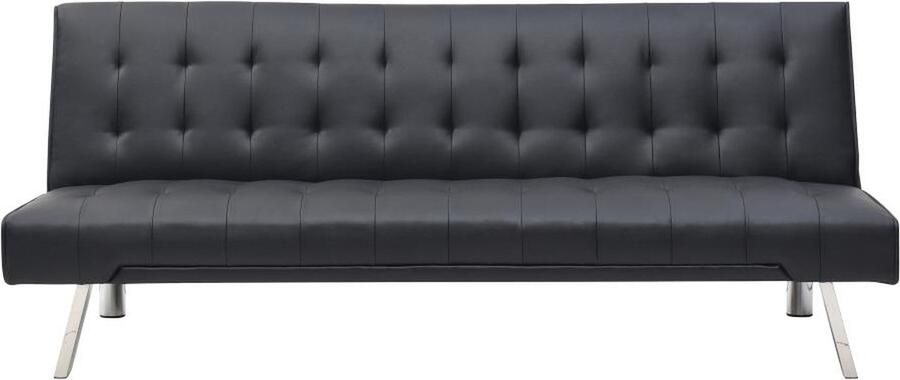 Vente-unique Klikklak-bedbank GUILLAUME van kunstleer Zwart L 177 cm x H 74 cm x D 78 cm