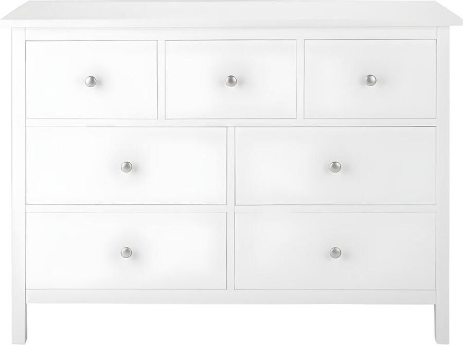 Vente-unique Ladekast ALBANE 7 laden wit grenen L 109.8 cm x H 79.8 cm x D 41.5 cm - Foto 2