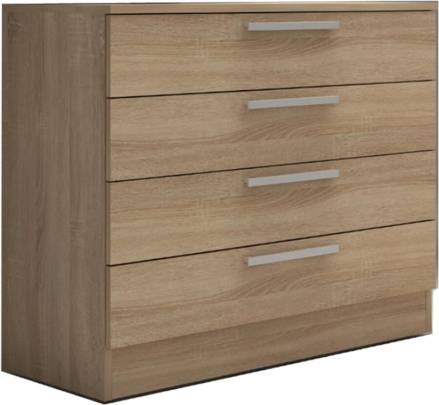 Vente-unique Ladekast MATHIAS 4 laden eiken L 80 cm x H 76 cm x D 40 cm - Foto 2