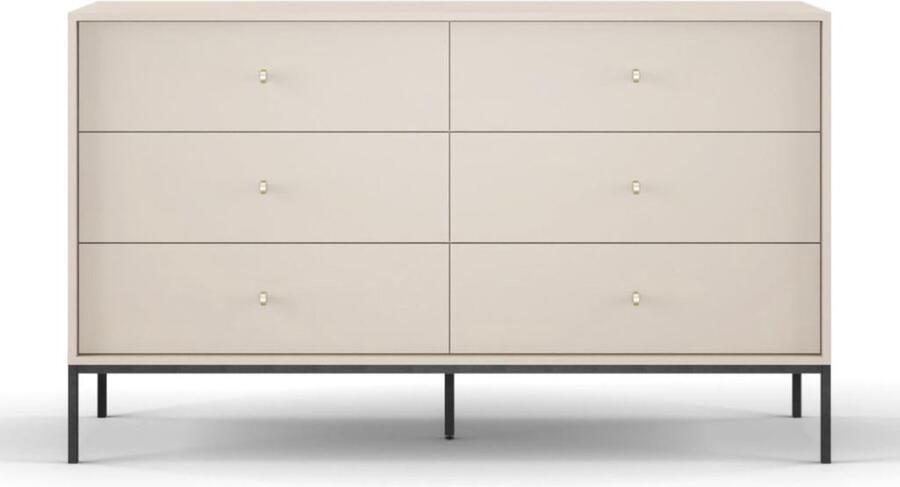Vente-unique Ladekast met 6 laden Beige BOGDAN L 154 cm x H 91 cm x D 39 cm - Foto 2