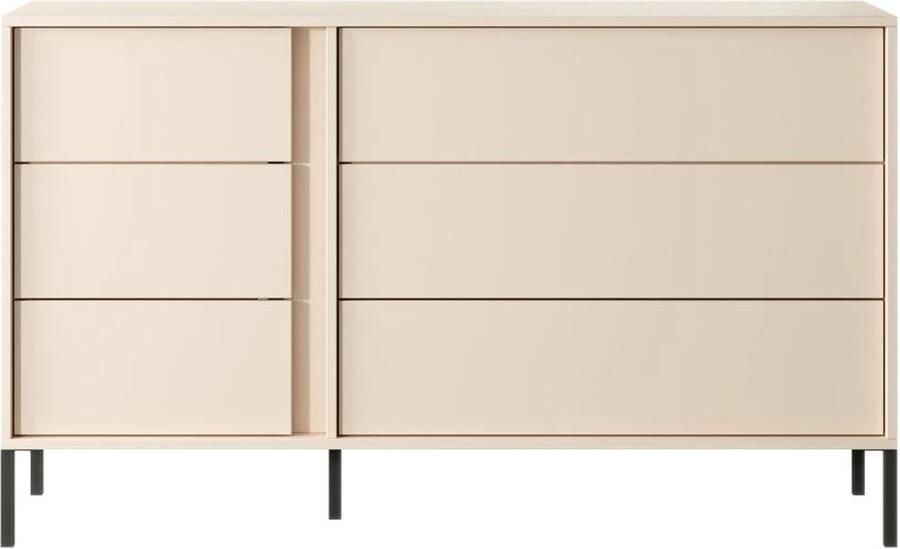 Vente-unique Ladekast met 6 lades Met ledlampjes Beige ELYNIA L 137.3 cm x H 81.4 cm x D 39.5 cm - Foto 3
