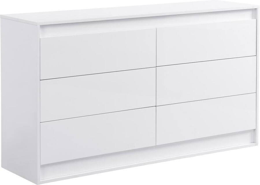 Vente-unique Ladekast met 6 lades Met ledverlichting Mdf Wit RUKALO L 140 cm x H 80 cm x D 40 cm