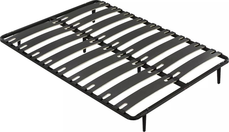 Vente-unique Lattenbodem 140 x 190 cm 2 x 9 latten Antislip Met poten Zwart MONTIANO van YSMÉE L 188 cm x H 25 cm x D 138 cm - Foto 2